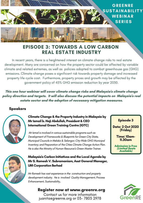 Greenre Sustainability Webinar Series Greenre